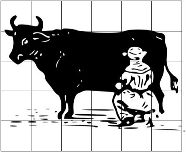 milking cow clipart