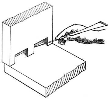 Fig. 307.Marking Dovetails with Marking Awl.